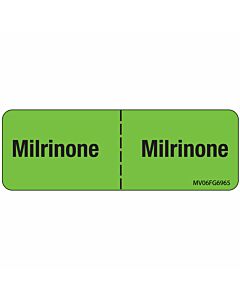 Label Paper Removable Milrinone:, 1" Core, 2 15/16" x 1", Fl. Green, 333 per Roll