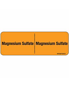 Label Paper Removable Magnesium Sulfate, 1" Core, 2 15/16" x 1", Fl. Orange, 333 per Roll