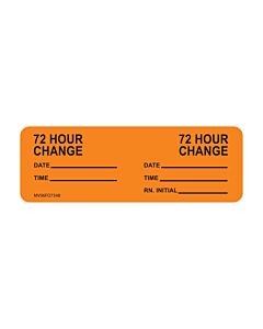 Label Paper Removable 72 Hour 72, 1" Core, 2-15/16" x 1", Fl. Orange, 333 per Roll