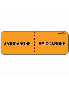 Label Paper Removable Amiodarone:, 1" Core, 2 15/16" x 1", Fl. Orange, 333 per Roll