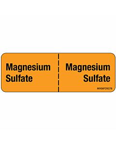 Label Paper Removable Magnesium Sulfate:, 1" Core, 2 15/16" x 1", Fl. Orange, 333 per Roll