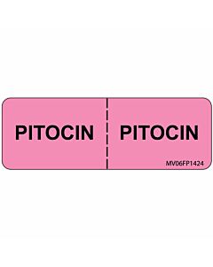 Label Paper Removable Pitocin: Pitocin, 1" Core, 2 15/16" x 1", Fl. Pink, 333 per Roll