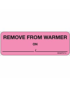 Label Paper Removable Remove From Warmer, 1" Core, 2 15/16" x 1", Fl. Pink, 333 per Roll