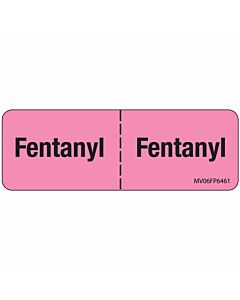 Label Paper Removable Fentanyl: Fentanyl, 1" Core, 2 15/16" x 1", Fl. Pink, 333 per Roll