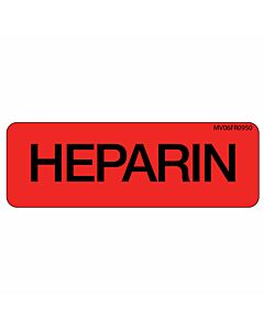 Label Paper Permanent Heparin 1" Core 2 15/16"x1 Fl. Red 333 per Roll