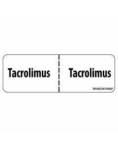 Label Paper Permanent Tacrolimus, 1" Core, 2 15/16" x 1", White, 333 per Roll