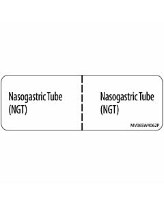 Label Paper Permanent Nasogastric Tube, 1" Core, 2 15/16" x 1", White, 333 per Roll