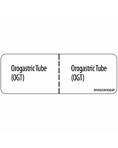 Label Paper Permanent Orogastric Tube, 1" Core, 2 15/16" x 1", White, 333 per Roll