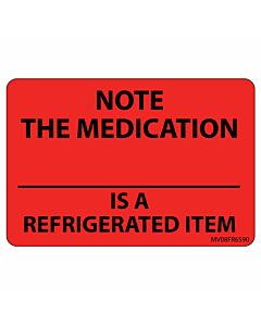 Label Paper Permanent Note The Medication, 1" Core, 2" 15/16" x 2, Fl. Red, 333 per Roll