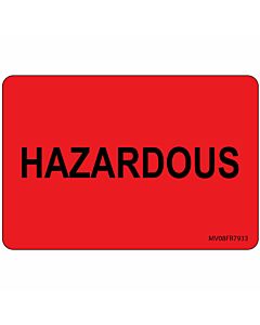 Label Paper Permanent Hazardous 1" Core 2" 15/16"x2 Fl. Red 333 per Roll