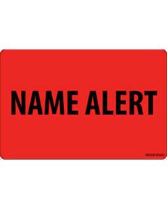 Label Paper Permanent Name Alert, 1" Core, 4" x 2 5/8", Fl. Red, 375 per Roll