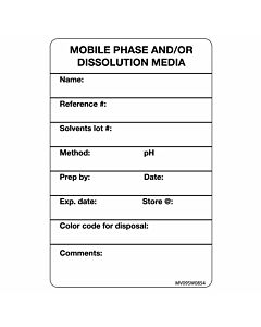 Label Paper Removable Mobile Phase and/or, 1" Core, 4" x 2 5/8", White, 375 per Roll