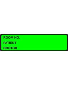 Binder/Chart Label Flex for Vinyl Binders Paper Removable Room No. Patient 5 3/8" x 1 3/8" Fl. Green 500 per Roll
