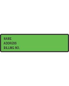 Binder/Chart Label Flex for Vinyl Binders Paper Removable Name Address Billing 5 3/8" x 1 3/8" Green 500 per Roll