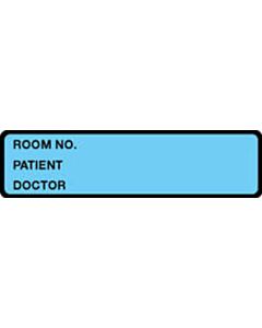 Binder/Chart Label Flex for Vinyl Binders Paper Removable Room No. Patient 5 3/8" x 1 3/8" Light Blue 500 per Roll