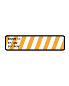 Binder/Chart Label Flex for Vinyl Binders Paper Removable Room No. Patient 5 3/8" x 1 3/8" White with Orange 500 per Roll