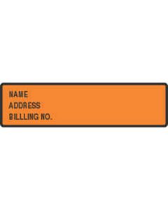Binder/Chart Label Flex for Vinyl Binders Paper Removable Name Address Billing 5 3/8" x 1 3/8" Orange 500 per Roll