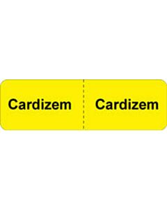 Label Wraparound Paper Permanent Cardizem 2-7/8" X 7/8" Yellow, 1000 per Roll
