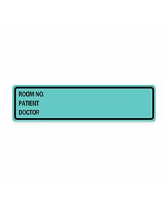 Label Paper Removable Room No. Patient, 1" Core, 5 3/8" x 1", 3/8" Aqua 200 per Roll
