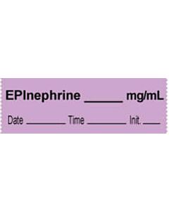 Anesthesia Tape with Date, Time & Initial (Removable) Epinephrine mg/ml 1/2" x 500" - 333 Imprints - Lilac - 500 Inches per Roll