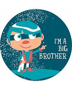 Label Pediatric Award Sticker, Paper, Removable, "I'm a Big Brother", Blue, 250 per Roll