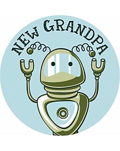 Label Pediatric Award Sticker, Paper, Removable, "New Grandpa", Blue, 250 per Roll
