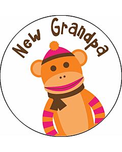 Label Pediatric Award Sticker, Paper, Removable, "New Grandpa", White, 250 per Roll
