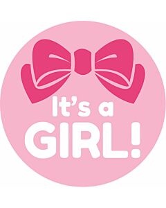 Label Pediatric Award Sticker, Paper, Removable, "It's a Girl!", Pink, 250 per Roll