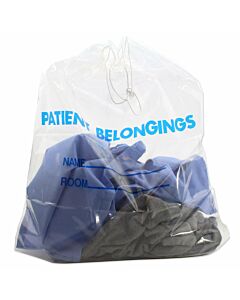 Patient Belongings Bag Drawstring Clear Plastic 20" x 20" x 4", 250 per Case