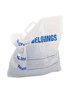 Patient Belongings Bag Rigid Handle White Plastic 18 1/2" X 20" X 3 1/2", 250 per Case