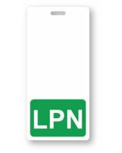 Badge Buddies Card Plastic LPN 2-1/8" x 4-1/2" White with Green