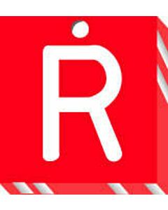 X-Ray Marker | Abbreviated Right Red Acrylic 1-3/32" x 1-3/16" x 1/8" 1 Each