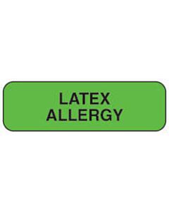 Label Paper Permanent Latex Allergy, 1 1/4" x 3/8", Green, 1000 per Roll