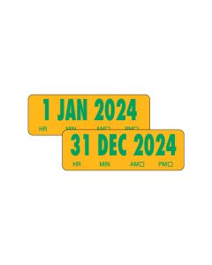 2024 Spee-D-Date™ Label, January-December, Yellow, 50 per Roll, 365 Rolls per Set