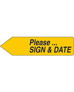 Spee-D-Point™ Flags & Tags "Please...Sign & Date" Yellow Removable 9/16" x 2-1/4", 150 per Pack