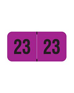 Smead® Compatible Color Code Label Year "23", 1" x 1/2", Purple, Mylar, 500 Per Roll