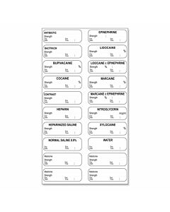 Sterile Label Synthetic Permanent 1-1/2" x 1/2" White, 20 per Sheet, 100 Sheets per Package
