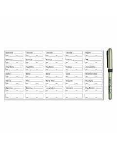 Sterile Label with Pen Synthetic Permanent 1.9" x 0.6" Clear, 35 per Sheet, 100 Sheets per Box