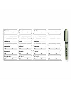 Sterile Label with Pen Synthetic Permanent 1.9" x 0.6" Clear, 24 per Sheet, 100 Sheets per Box