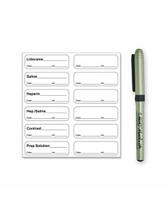 Sterile Label with Pen Synthetic Permanent 1.9" x 0.6" Clear, 12 per Sheet, 100 Sheets per Box