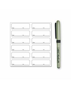 Sterile Label with Pen Synthetic Permanent 1.9" x 0.6" Clear, 12 per Sheet, 100 Sheets per Box