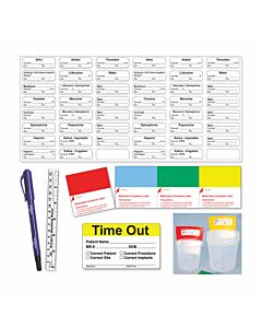 Sterile Label Kit Includes Dual-Tip Sterile Marker, Ruler, Time-Out Label, Medicine Cups, Cup Labels Permanent, White, 100 per Case