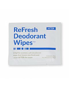 ReFresh Deodorant Mammography Patient Wipes, Lightly Scented Individually Packaged for Use After Patient Exam - 500 per Case