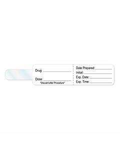 Syringe Flag Label "Drug ___ Discard" 4" x 3/4" White, 200 per Roll