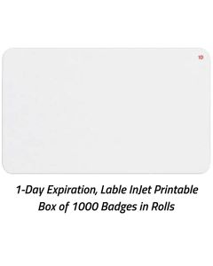 TEMPbadge®  Large 1-Day Expiring Visitor Badge FRONT, Inkjet Printable Rolls, Box of 1000