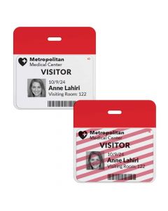 TEMPbadge® Expiring Visitor Badge Clip-on BACK, Red, Box of 1000