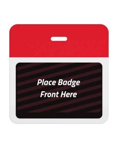 TEMPbadge® Expiring Visitor Badge Clip-on BACK, Red, Box of 1000