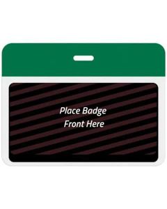 TEMPbadge® Large Expiring Visitor Badge Clip-on BACK, Green, Box of 1000