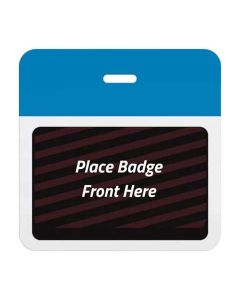 TEMPbadge® Expiring Visitor Badge Clip-on BACK, Process Blue, Box of 1000