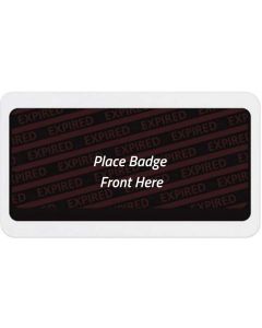 TEMPbadge®  Large Expiring Visitor Badge Adhesive BACK, Expiring Bars, Box of 1000